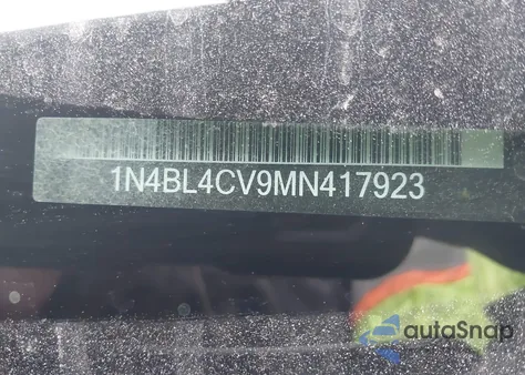 2021 Nissan Altima Sr Fwd z USA, uszkodzony, nr VIN 1N4BL4CV9MN417923